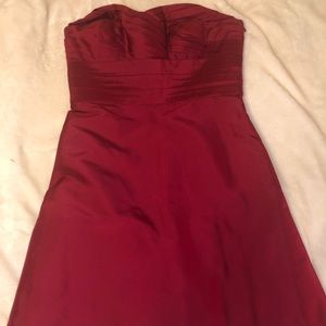 Ann Taylor burgundy strapless dress
